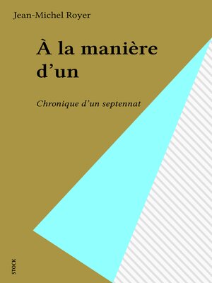 cover image of À la manière d'un